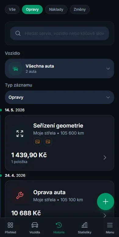 Ukázka funkcí aplikace Dixicar